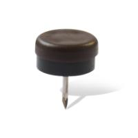 P W 8PCS 25mm PLASTIC GLIDER WITH NAIL BROWN