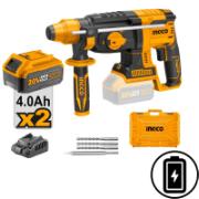 INGCO CRHLI202287 20V LI-ION BRUSHLESS ROTARY HAMMER 2.5J WITH 2 4AH BATTERIES 1 CHARGER AND TOOLKIT  