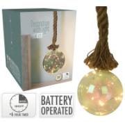 ROPE WITH GLASS ASSORTED BALL 10 LED WARM ΛΕΥΚΟ
