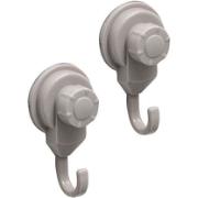 TENDANCE SET 2 HOOKS SUCTION CUPS TAUPE