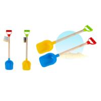 BEACH SHOVEL WITH WOOD HANDLE 2 ASSORTED COLORS