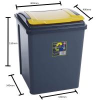 RECYCLE SLIM 50L WITH LID GREEN 40X40XH51CM