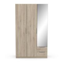 GHOST WARDROBE 3 DOORS - 2 DRAWERS AND A MIRROR - OAK