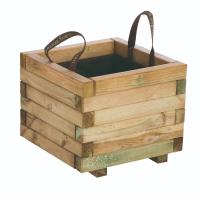 FOREST STYLE WOOD SQUARE POT BAROQUE 30MM - 40X33X40CM 