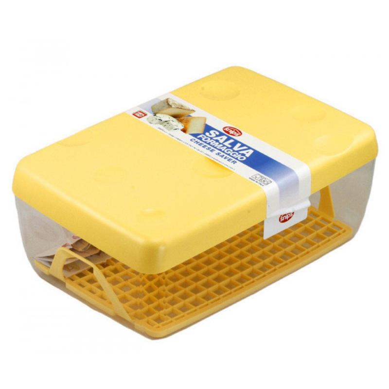 Snips 12.5-Cup Cheese Keeper with Drain and Bottom Grid, yellow