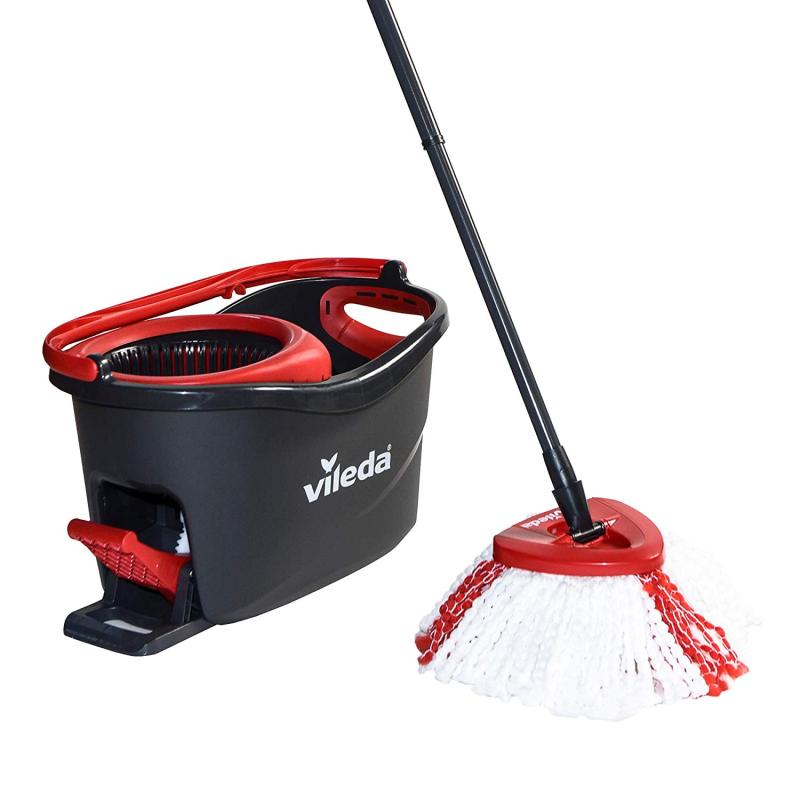 Vileda Turbo Mop Cleaning Bucket Pedal Kit Wash Floor Microfiber