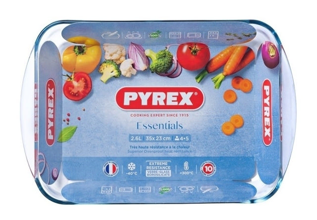 PYREX 239B ESSENTIALS ΓΥΑΛΙΝΟ ΟΡΘΟΓΩΝΙΟ ΣΚΕΥΟΣ ΦΟΥΡΝΟΥ 3,7L