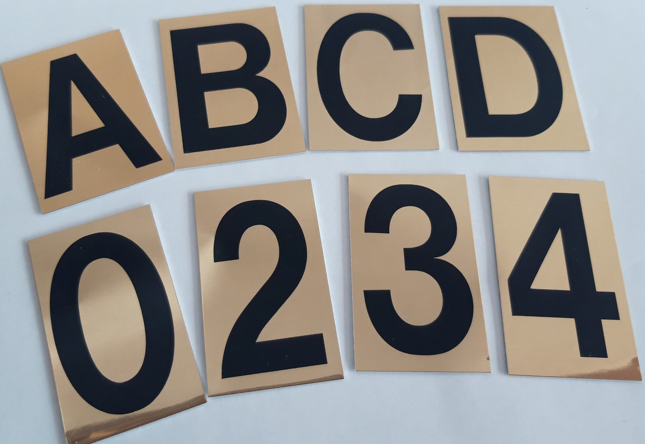 GOLD NUMBERS LETTERS