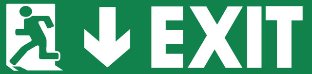 EXIT DOWN ARROW