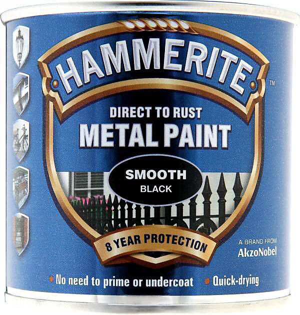 HAMMERITE SMOOTH ΜΑΥΡΟ 250ML