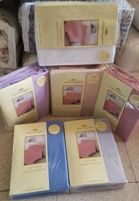 WINTER BED SHEET SET PLAIN 4 FEET 6 ASSORTED COLORS