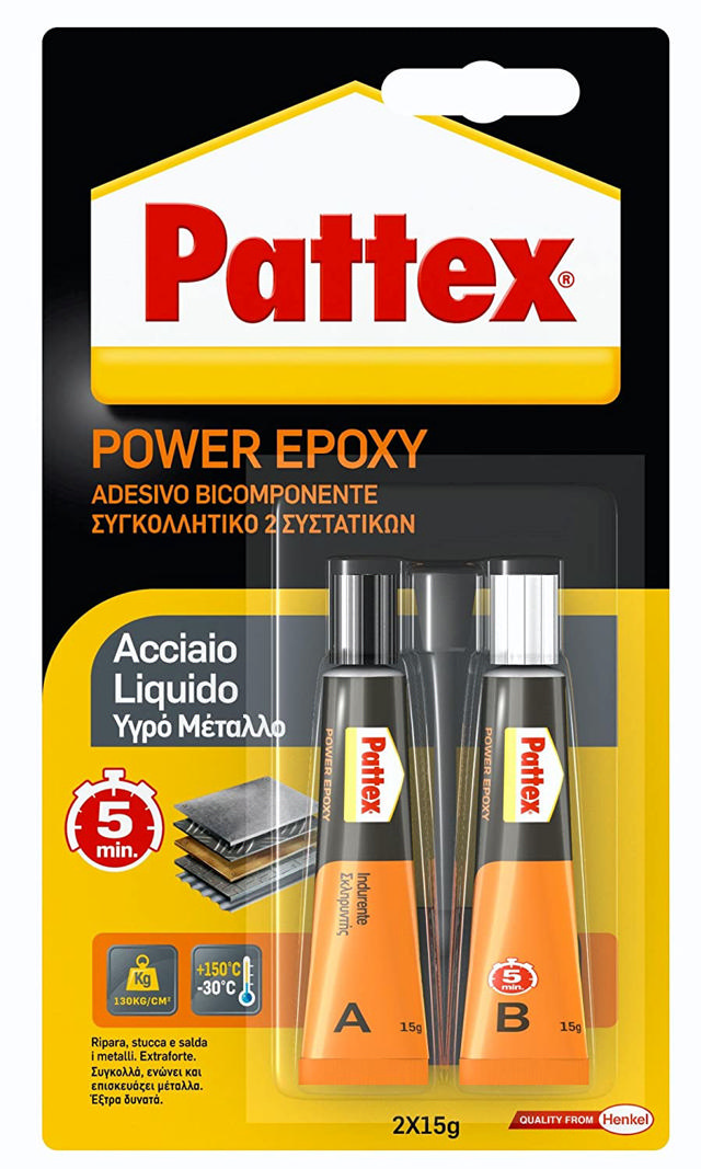 PATTEX POWER EPOXY N27 ΓΙΑ ΜΕΤΑΛΛΑ 5MIN 2 x 15 GR