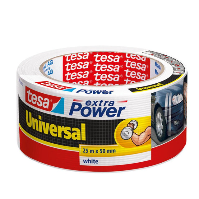 TESA CLOTH TAPE EXTRA POWER 25MX50MM WHITE