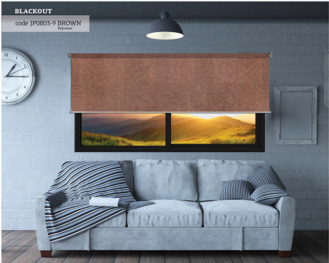 ROLLER BLIND BLACKOUT BROWN REPUSSE 110X160CM