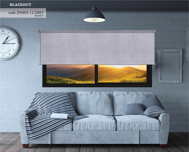 ROLLER BLIND BLACKOUT GRAY REPUSSE 100X160CM