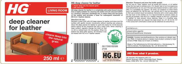 HG DEEP CLEANER FOR LEATHER 250ML