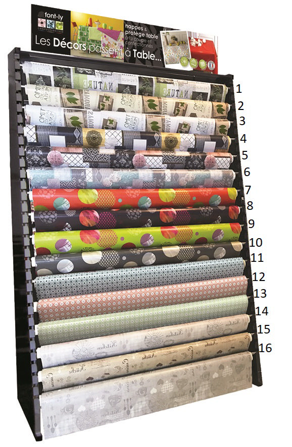 TABLECLOTH PVC DESIGN ROLL 138CM 16 ASSORTED DESIGNS