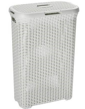 CURVER RATTAN HAMPER LAUNDRY BASKET 40LTR