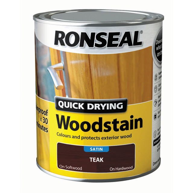 RONSEAL® QUICK DRYING WOODSTAIN - SATIN DEEP MAHOGANY 0.75L