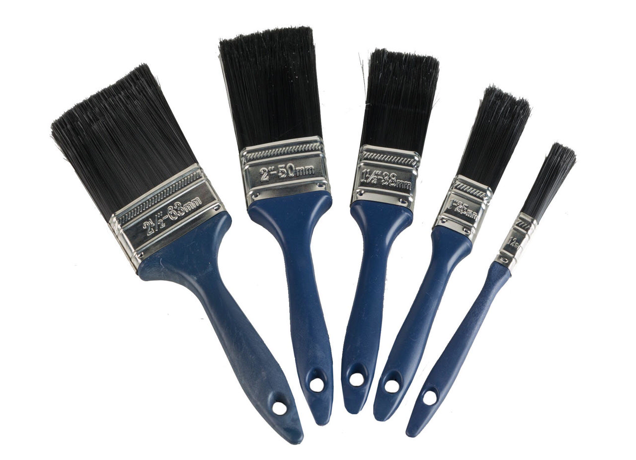 BRUSH SET 5PC PLASTIC HANDLE