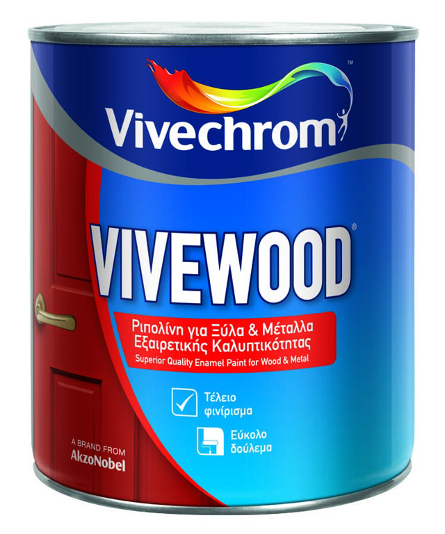 VIVECHROM ΛΕΥΚΟ 30SATIN VIVEWOOD ΡΙΠΟΛΙΝΗ ΓΙΑ ΞΥΛΑ ΚΑΙ ΜΕΤΑΛΛΑ 2.5L