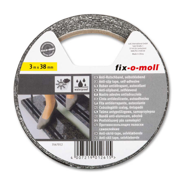 FIX-O-MOLL ANTI-SLIP TAPE BLACK 3MX38MM