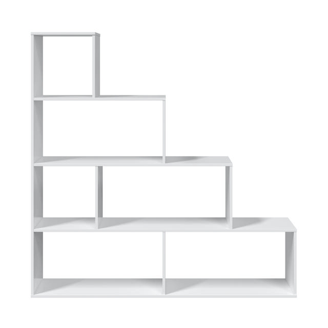 FORES BOOKCASE 6 COMPARTMENTS 145X145X30CM - WHITE