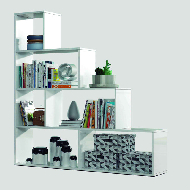 FORES BOOKCASE 6 COMPARTMENTS 145X145X30CM - WHITE