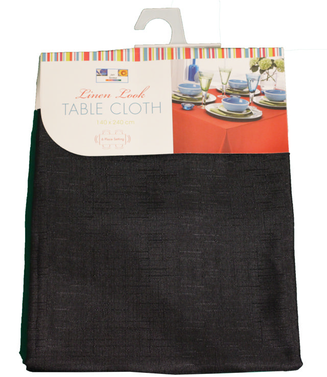 LINEN LOOK TABLECLOTH ROUND 180CM 4 ASSORTED COLORS