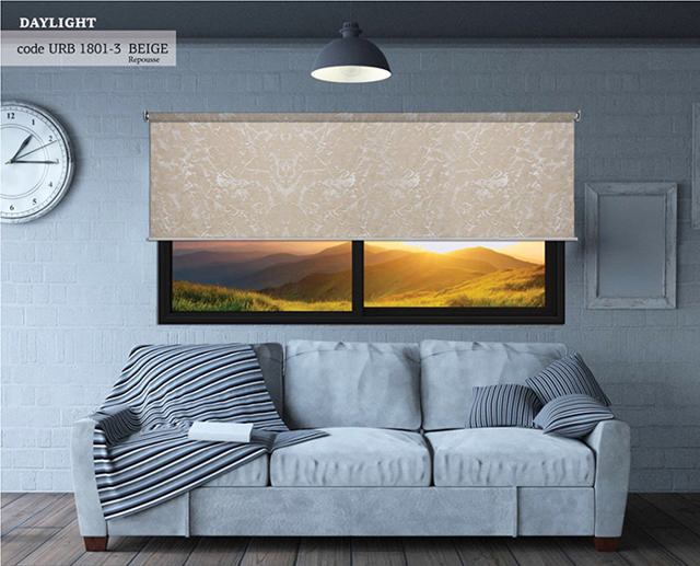 ROLLER BLIND DAYLIGHT BEIGE REPUSSE 170X160CM