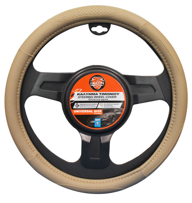 FALCON STEERING WHEEL COVER BEIGE PERFORATED 37-39CM