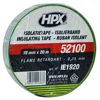 HPX INSULATING TAPE YELLOW/GREEN 19MMX20MM