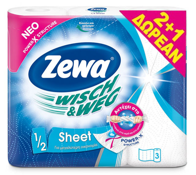 ZEWA WISCH & WEG ECO KITCHEN ROLL 2+1