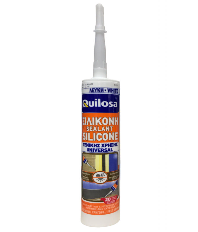 QUILOSA SEALANT SILICONE UNIVERSAL WHITE 280ML