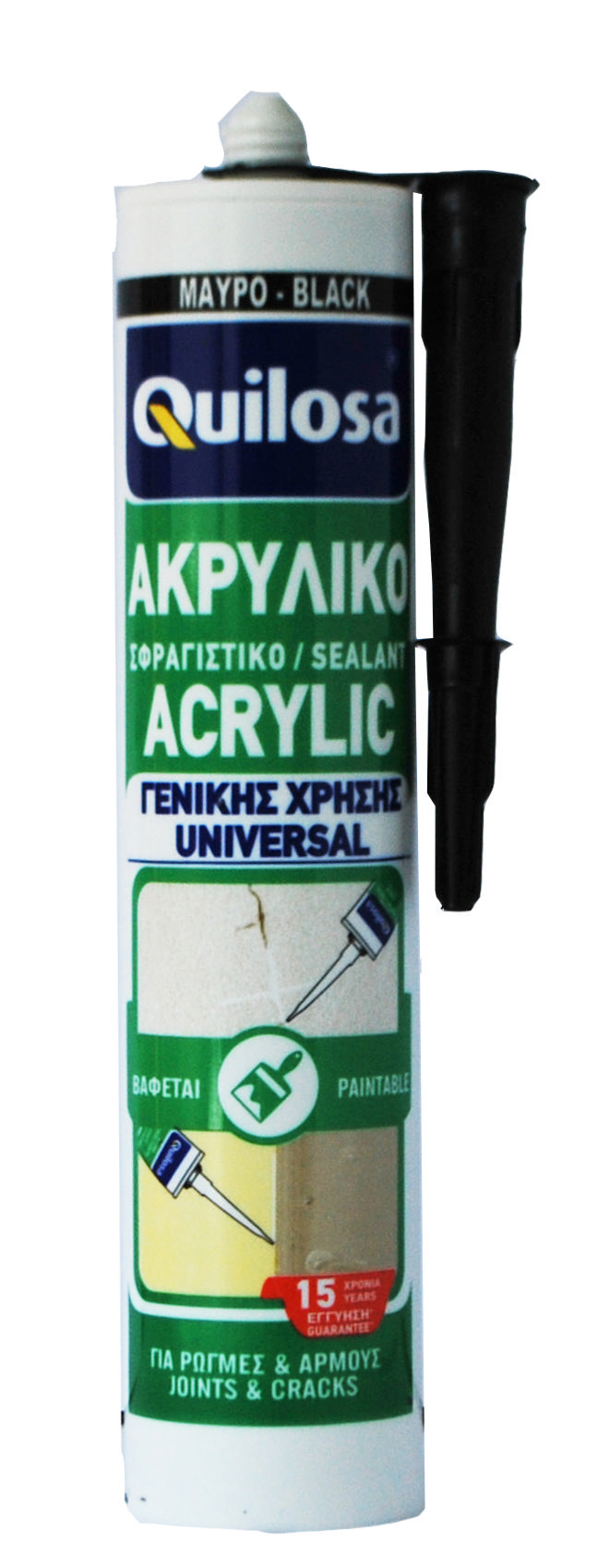 QUILOSA UNIVERSAL ACRYLIC DECORATORS CAULK BLACK 300ML