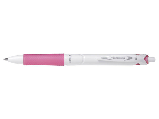 PILOT ACROBALL PURE WHITE PEN MEDIUM PINK