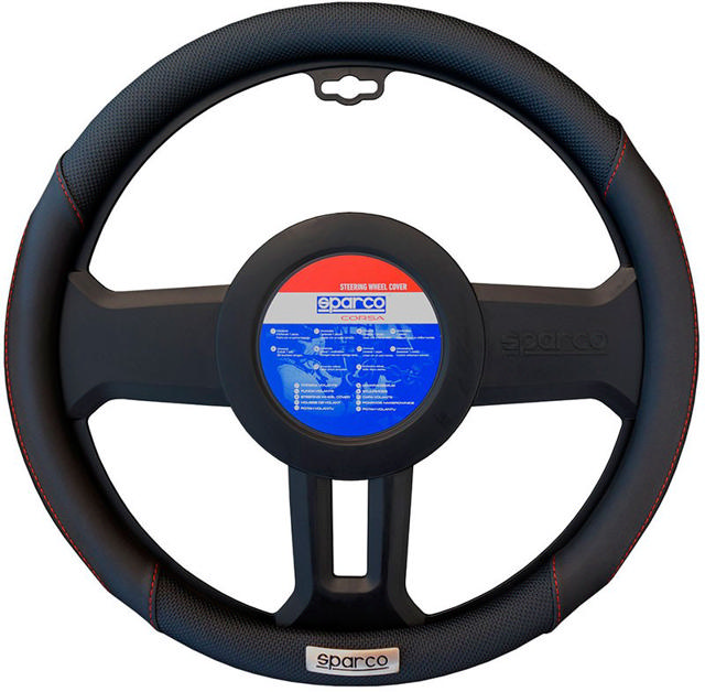 SPARCO STEERING WHEEL COVER PU BLACK SPC1113BK