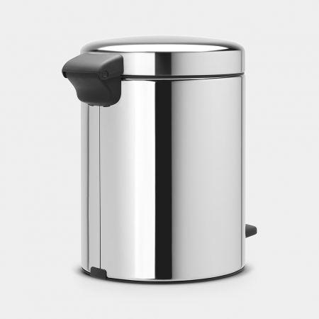  BRABANTIA NEW ICON PEDAL BIN, 5 LITRE - BRILLIANT STEEL