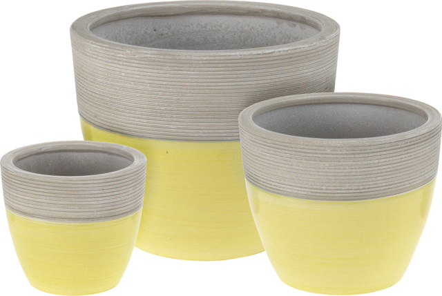 PLANTER MEDIUM YELLOW/22CM