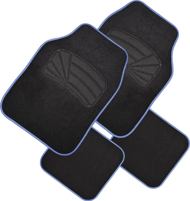 GEAR&GO SHC CARPET CAR MAT 4PCS BLACK/BLUE