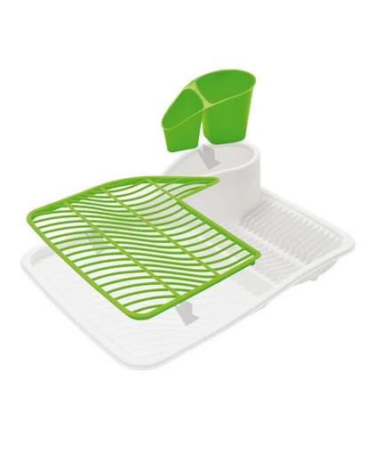 SNIPS PLASTIC DISH RACK GREEN 33X42X11.5CM