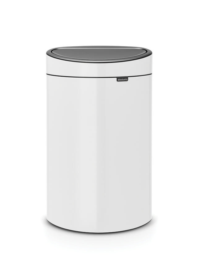 BRABANTIA TOUCH BIN NEW, 40 LITRE - WHITE