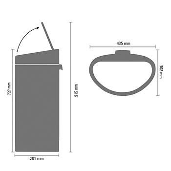 BRABANTIA TOUCH BIN ΚΑΔΟΣ ΑΠΟΡΡΙΜΑΤΩΝ 40 ΛΙΤΡΑ - BRILLIANT STEEL