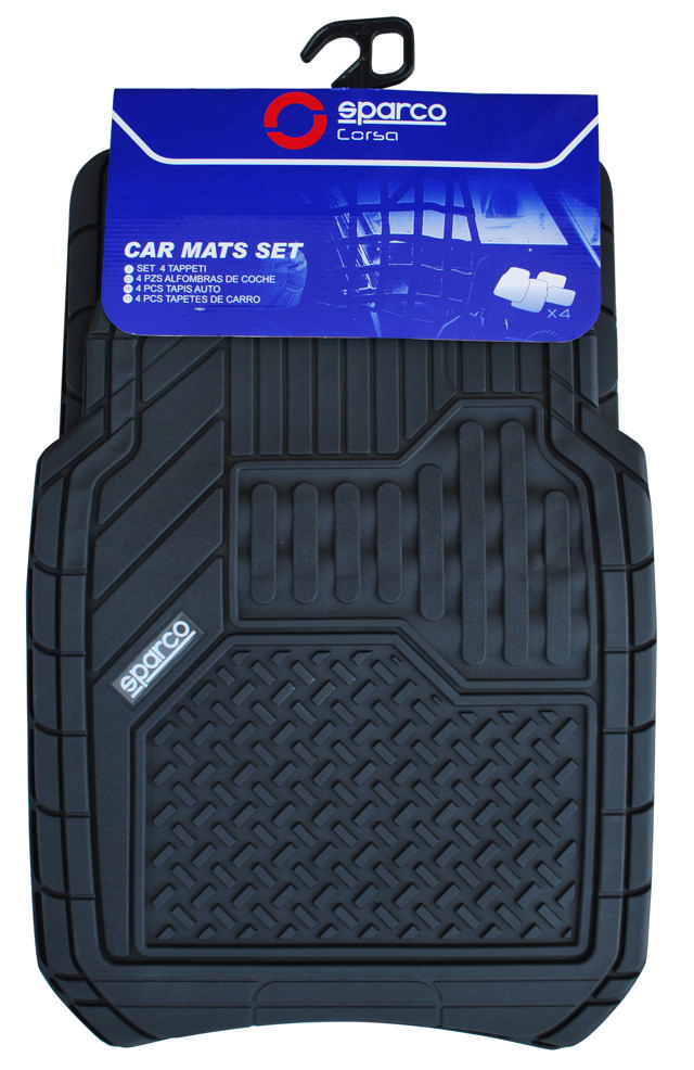 SPARCO CAR MATS PVC BLACK 4PCS