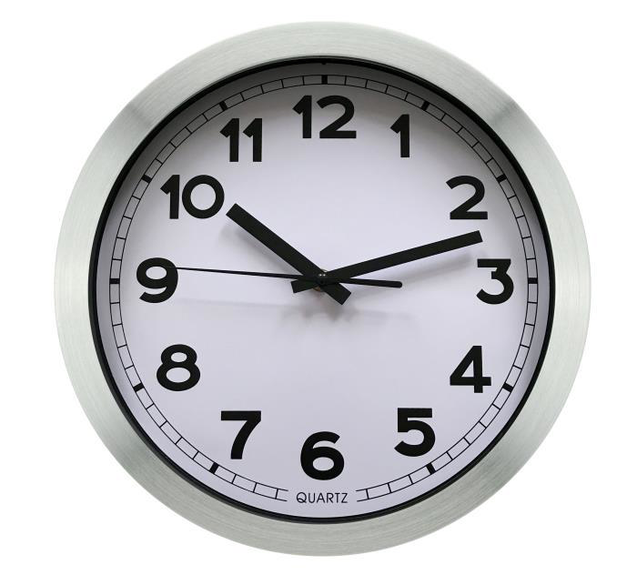 ALUMINIUM CLOCK 30CM SILVER