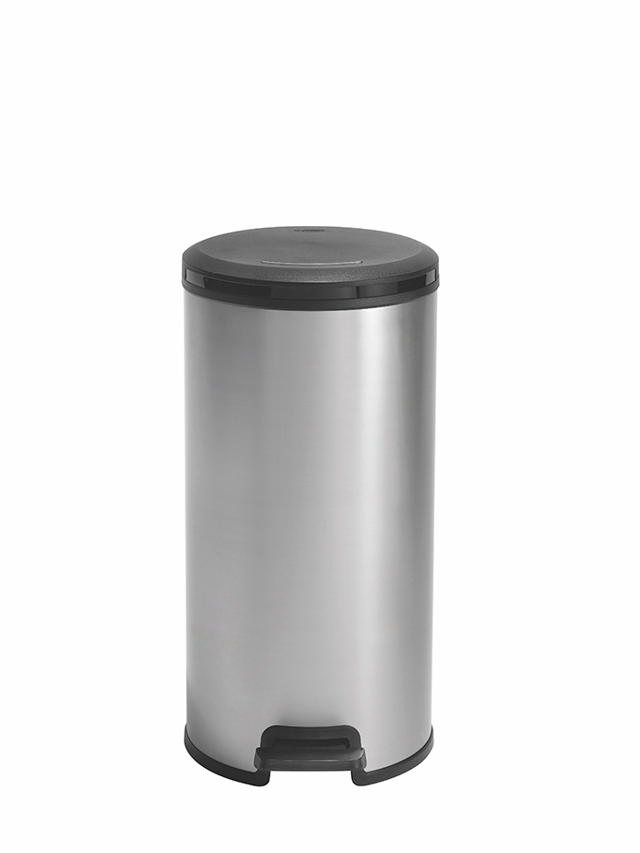 CURVER 30L PEDAL BIN ROUND SILVER