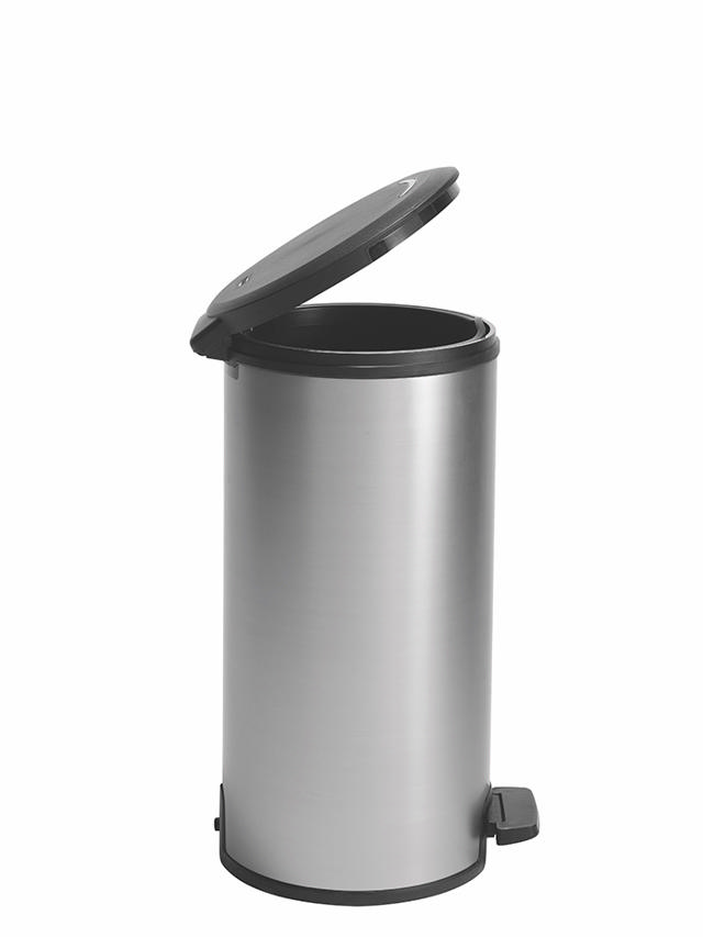 CURVER 30L PEDAL BIN ROUND SILVER