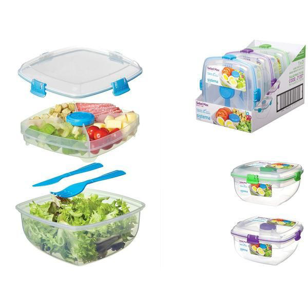 SISTEMA TO GO SALAD MAX 1.3L + CUTLERY