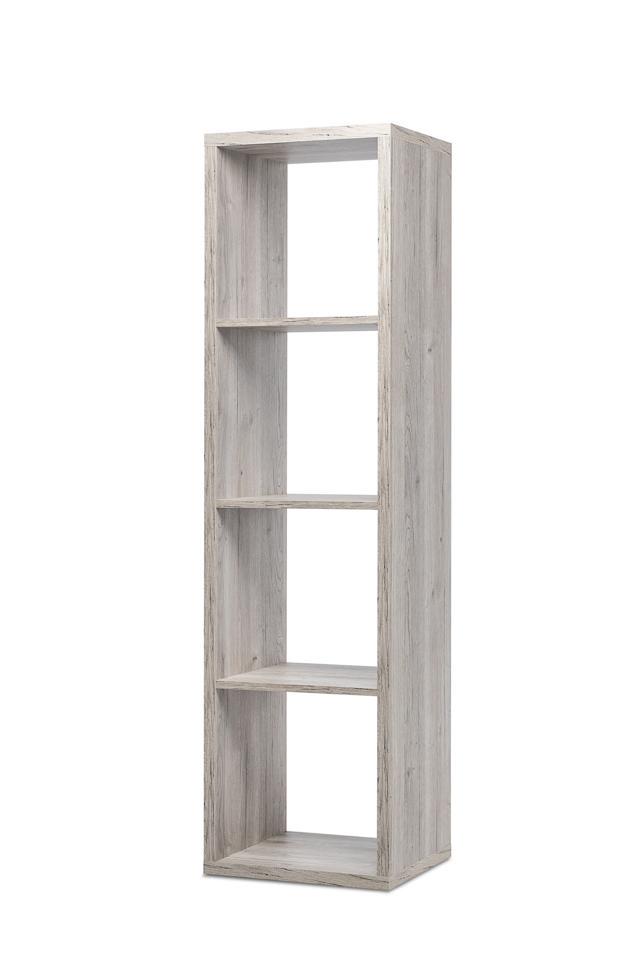 MAX4 4 TIER SHELF 38X141X33CM - WHITE/WOODEN