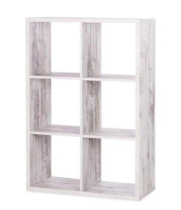 MAX6 3 TIER SHELF 73X107X33CM - WHITE/WOODEN